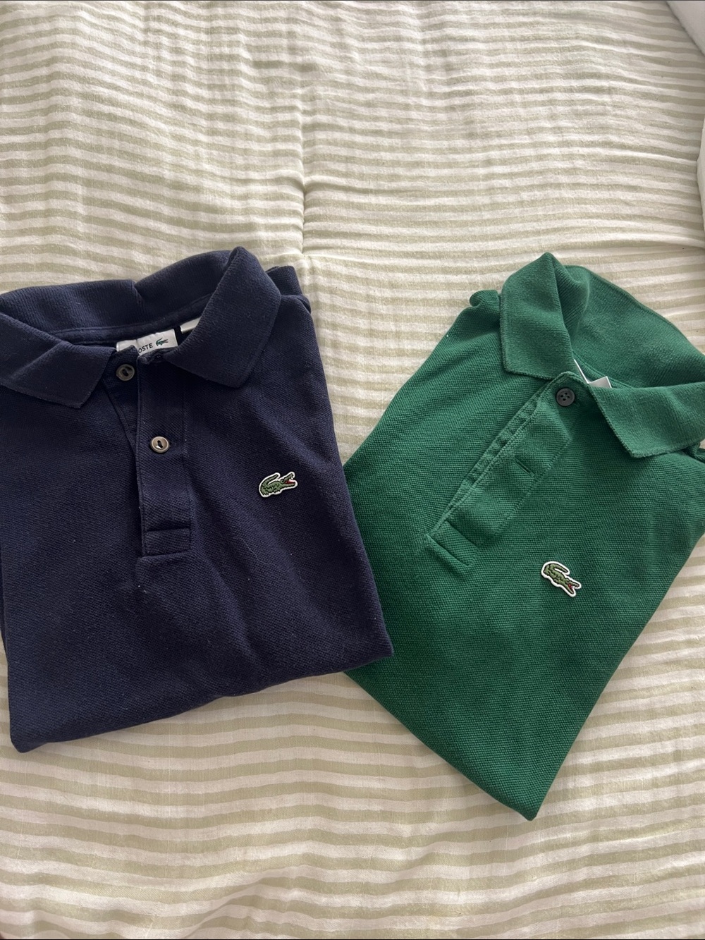 Lacoste Kids Polo Pair in Navy and Green